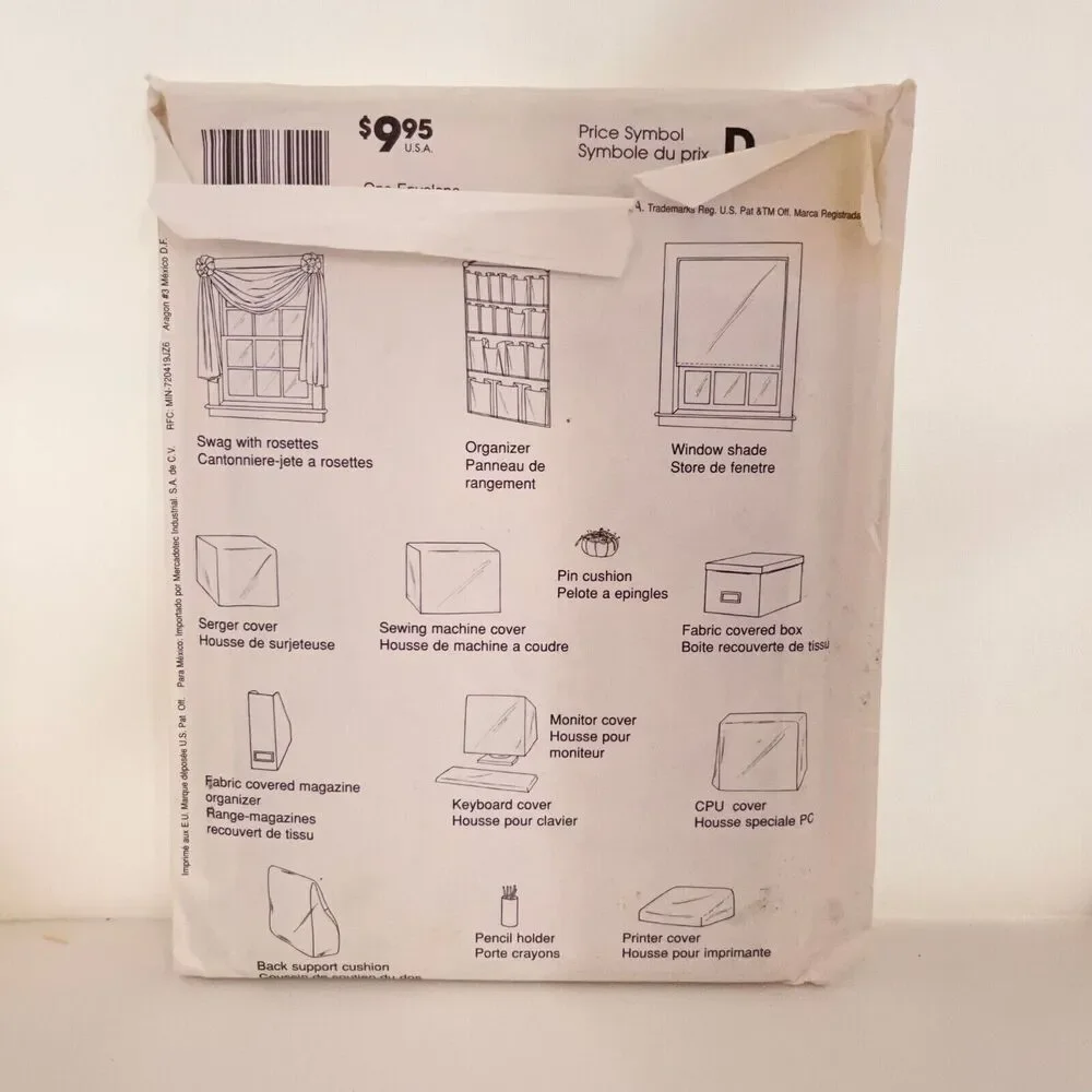 #8391 McCalls Creative Decor Window Curtains and Organization Decor Sewing Patte